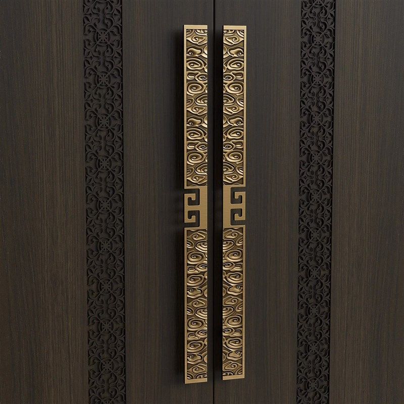 中式大门拉手酒店宴会包厢木门对开门推拉门玻璃门门把手定制刻字