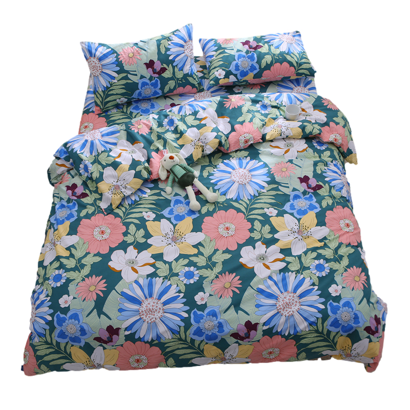 田园风秋冬加厚纯棉被套单件双人200x230斜纹被罩单人1.5x2.0大花