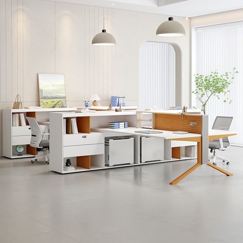 员工位办公桌椅组合屏风卡座隔断64四人位办公室简约现代职员桌