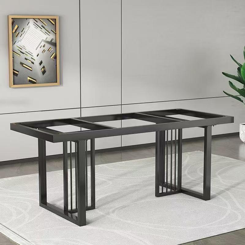 铁艺桌腿支架书桌岩板桌脚金属餐桌底座长方形茶桌架子黑色