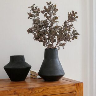 原木碳化大肚花瓶复古干花民宿花器客厅电视柜餐桌摆件侘寂北欧风