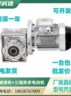 NMRV蜗轮蜗杆减速铝壳铜芯电机380V/220V电机一体40 50 63 75 90
