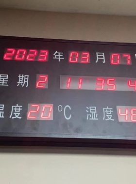 擂彩温湿度显示屏RC-HTT15RB 23RB黑色边框带485数据叠加同步时间