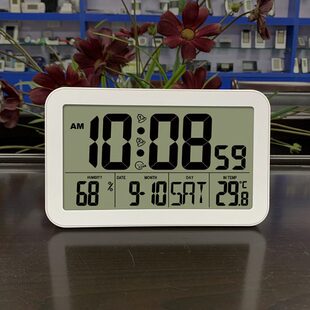 客厅电子时钟夜光挂钟数字钟表台式温湿度闹钟简约创意桌面家用
