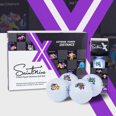 Saintnine 高尔夫球 X三层球 下场练习球 可印LOGO彩球 远距离球