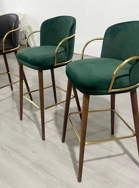实木吧台椅奢北欧轻家用高脚椅高脚1237吧凳凳酒前台椅简约现代吧