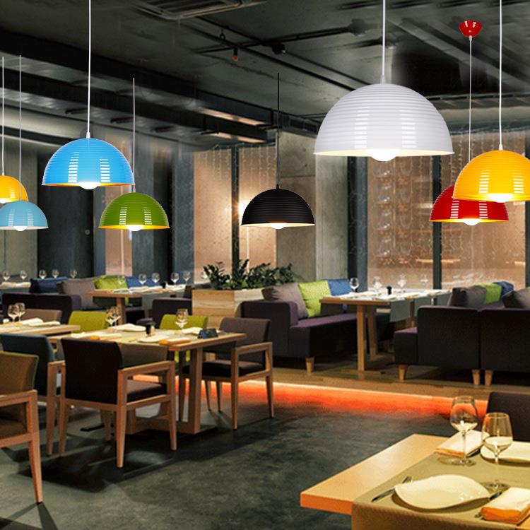 现946代简约创意办个性灯罩店公室餐饮店具半圆酒灯单头螺纹餐厅