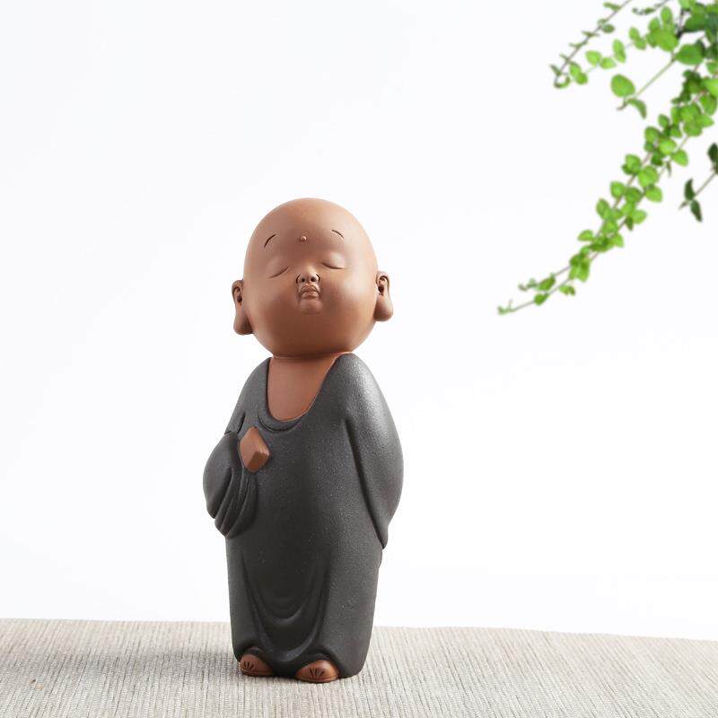 禅饰意紫砂和沙弥家居品粗陶瓷复古可小LJK爱博古架书架摆设小摆