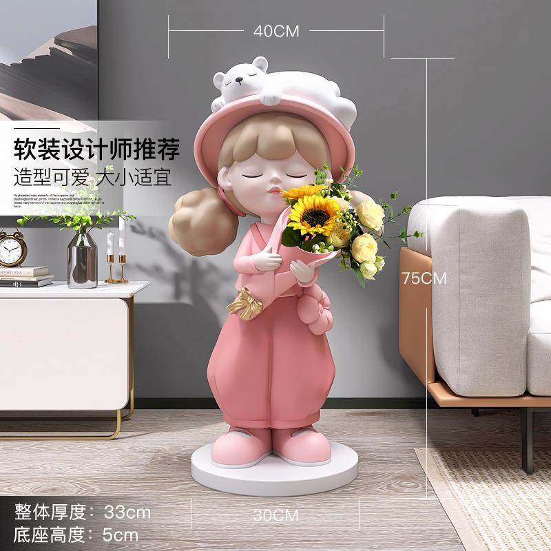 孩大型落zls20230地花瓶摆件家居女饰电品客厅视旁柜沙发雕塑开业,家居饰品,落地摆件,淘宝优惠券,粉丝福利购,淘宝优惠卷