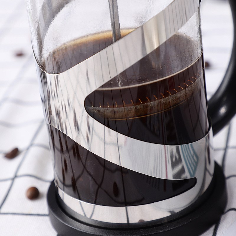 耐高温泡茶壶法压壶不锈钢过滤玻璃E滤压茶壶家用咖啡壶冲茶器茶