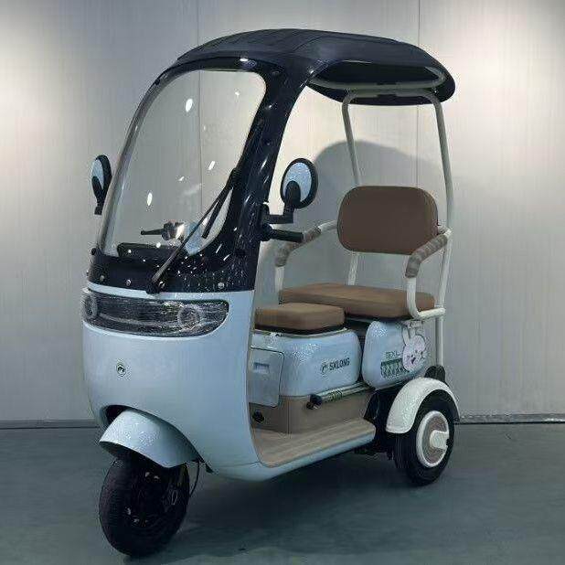 新款国带棚电动三轮车士接送孩代步车老年女子人小型休闲标电ln55