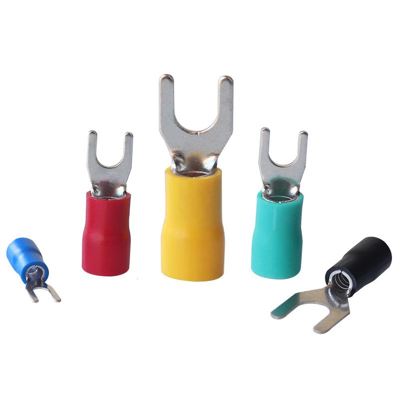 S2-缘4叉形预绝端头SV.35V-5紫铜二次冷压接线鼻Y型铜线SV1.25-3