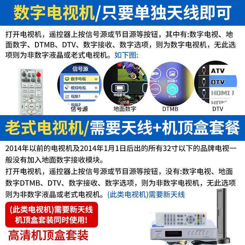 新天线CKZ电视信号接器收神室内外高清地波数字电视线农天村面家