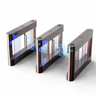 行通刷速道闸一体圆柱通门人人脸YT S748识卡闸机摆闸豪华门禁系