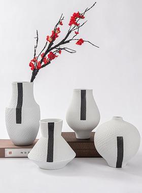 新式轻奢陶瓷罐花瓶板极简插花摆件客中厅关柜样房套VOF装陶玄瓷