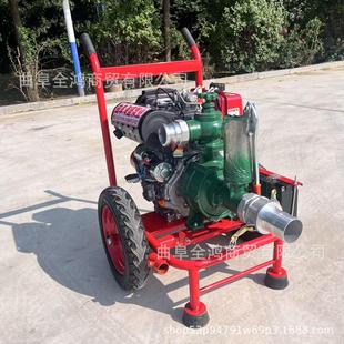 195风冷柴油抽水泵寸双叶轮扬程120米高压泵农场带喷枪喷灌泵