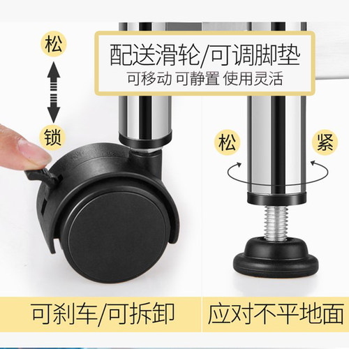 长40/50/55/60宽35cm70厨房收纳置物架不锈钢微波炉架2层烤箱架子