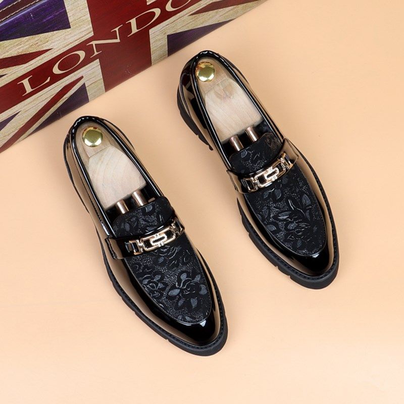 一脚蹬尖头皮鞋男夏季英伦马衔扣套脚懒人乐福鞋内增高漆皮豆豆鞋,流行男鞋,休闲皮鞋,淘宝优惠券,粉丝福利购,淘宝优惠卷