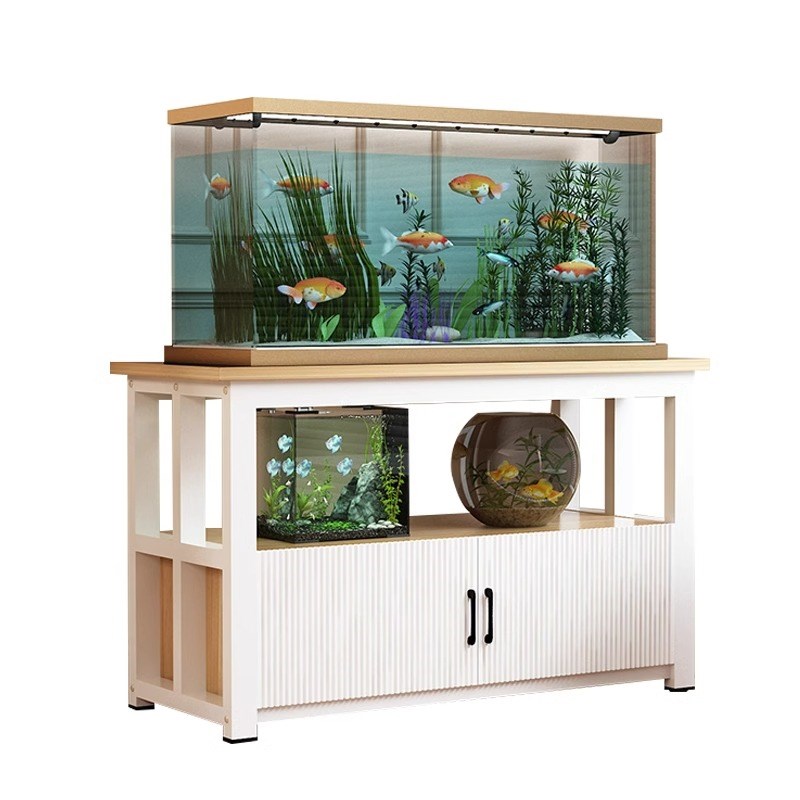 鱼缸架子客厅承重底座双层鱼缸架储物柜家用客厅多层隔断底柜底架