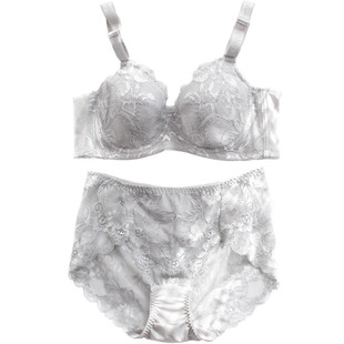 大码女士薄款文胸套装侧收全罩杯带钢圈内衣75B-110H上托聚拢四排