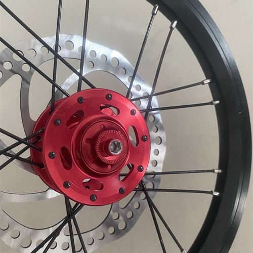 14寸74mm开加厚双层铝合金车圈台产辐条双培林对锁碟刹前轮组