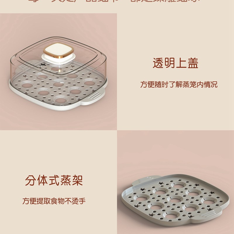 宿舍小功率电蒸锅多功能电蒸笼自动断电早餐机家用小型蒸汽锅200W