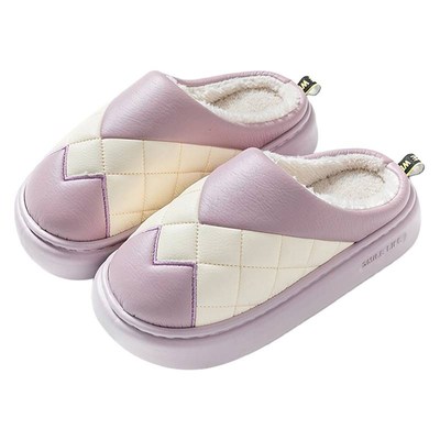 防水棉拖鞋女士冬季防滑外穿男新款室内包跟情侣家居一对加绒加厚