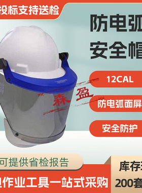 12CAL防电弧安全帽+面屏+支架电力防飞溅面罩双层含防电弧面屏