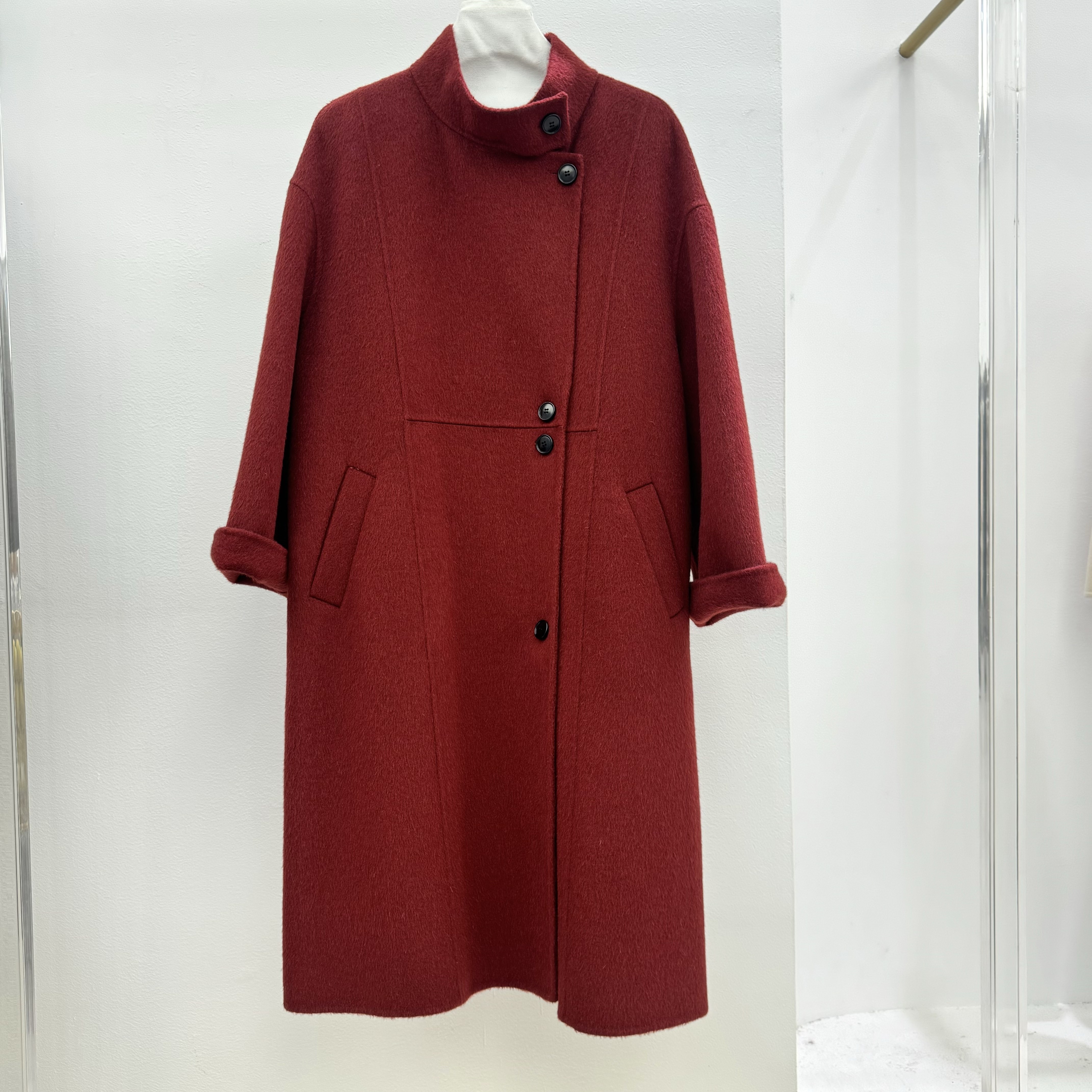 8616老钱风立领羊毛呢大衣女中长款宽松显瘦双面羊绒外套,女装/女士精品,毛呢外套,淘宝优惠券,粉丝福利购,淘宝优惠卷