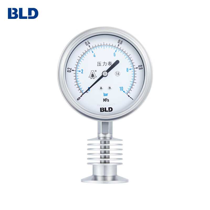 卫生型隔膜压力表PYTH-063 0～0.6MPa 2.5级卫生型卡箍式压力表