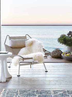 轻奢Flag Halyard设计师单人休闲椅中古旗绳躺椅创意手工编织坐椅