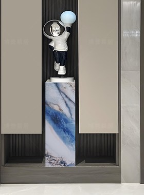 大理奢石摆件底座客厅玄关增高摆台立柱橱窗展示展览台岩板花架