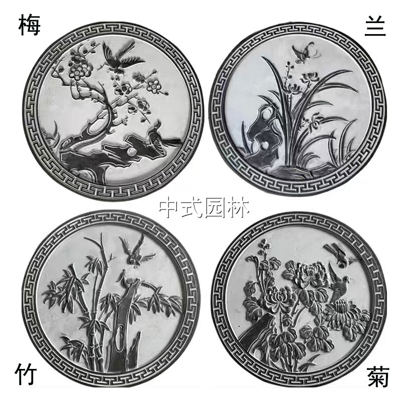 大理石浮雕石雕影壁墙壁画青石地雕中式庭院仿古镂空窗花外墙福字
