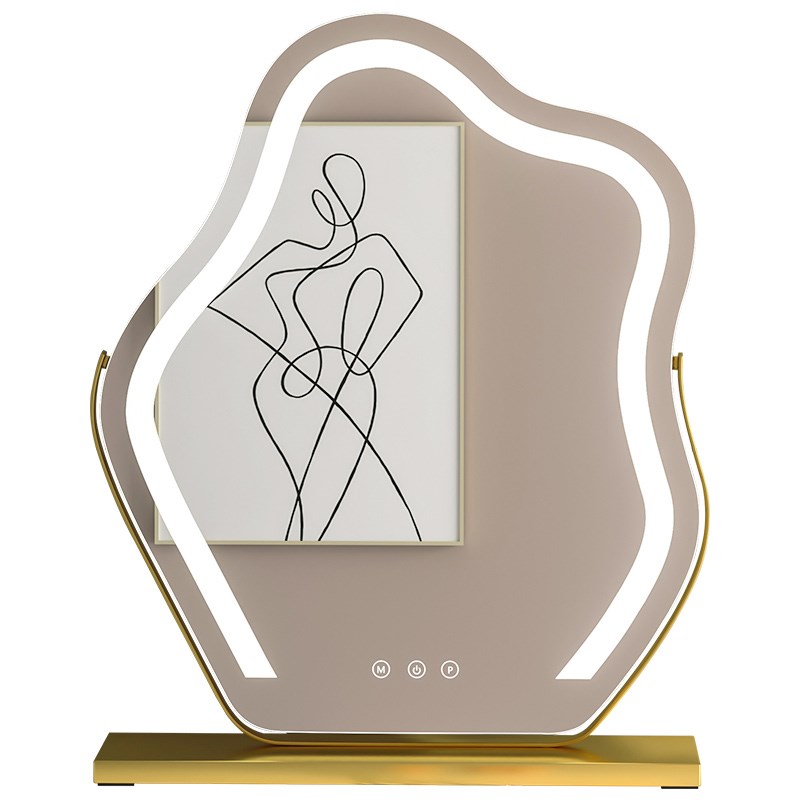 云朵化妆镜台式桌面带灯led梳妆镜家用卧室宿舍台式镜子美妆镜子