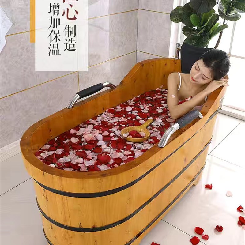 木桶泡澡桶老人防滑浴桶成人全自动恒温加热熏蒸两用泡澡洗沐浴桶