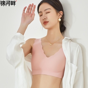 錦河畔 桑蠶絲薄款 軟支撐光面背心式 抹胸 夏真絲貼合無鋼圈文胸
