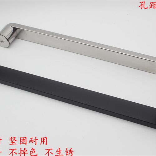 哑黑浴室卫生间玻璃门拉手黑色淋浴房移门把手304不V锈钢孔距440