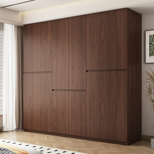 定制橡木衣柜2024爆款 四R六门主卧全实木衣 家用卧室胡桃木分段式
