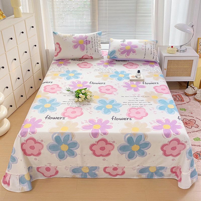 杰元全棉印花床单纯棉直角圆角单人双人床罩0.9m1.2m1.5m1.8m2.0m