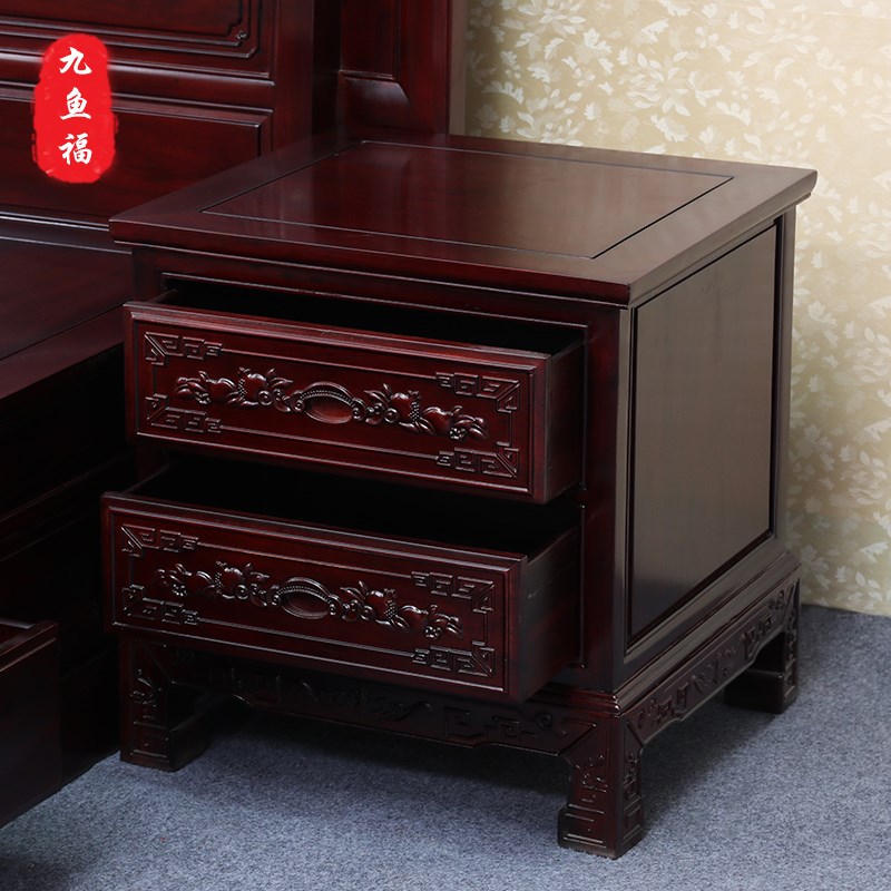 非洲酸枝木明清仿古主卧床1.8米双人床中式实木储物婚床红木家具