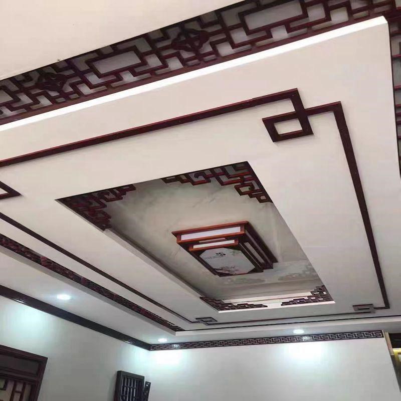 pvc雕花板镂空装饰线条吊顶花格中式背景墙走廊客厅隔断通新款