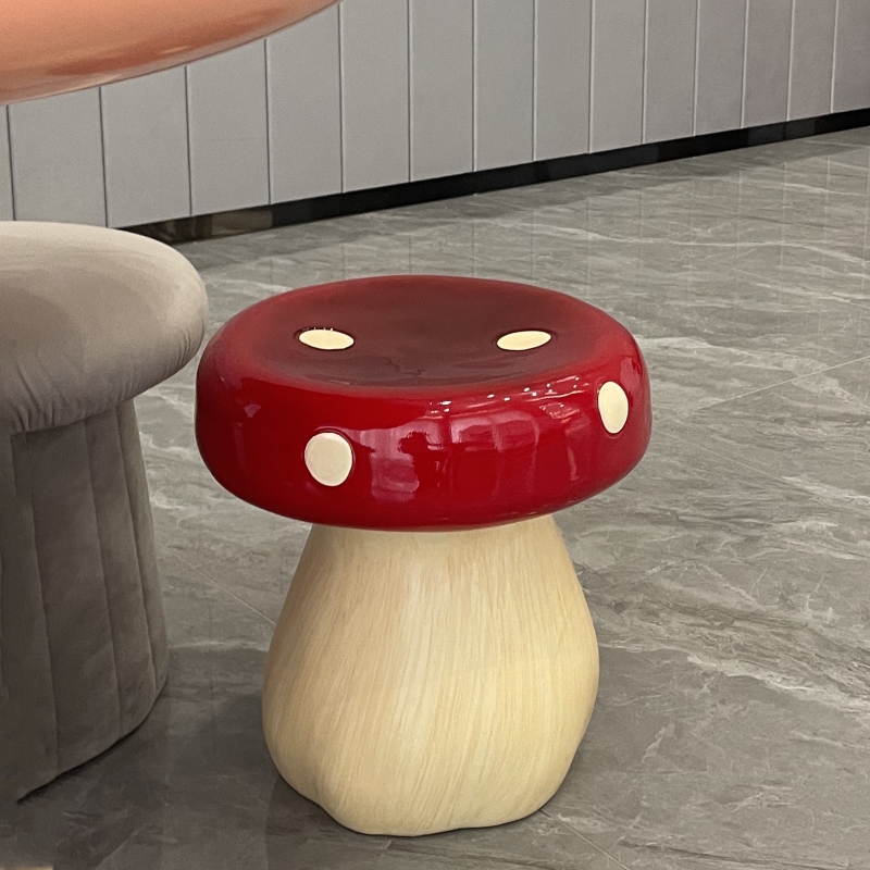 网红蘑菇换鞋凳进门口矮凳客厅卧室儿童房小凳子卡通耶诞装饰摆件