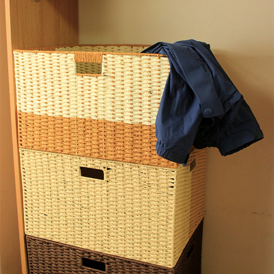 超大号编织收纳筐卧室衣橱柜子整理箱书房置物储物盒仿藤编草编篮