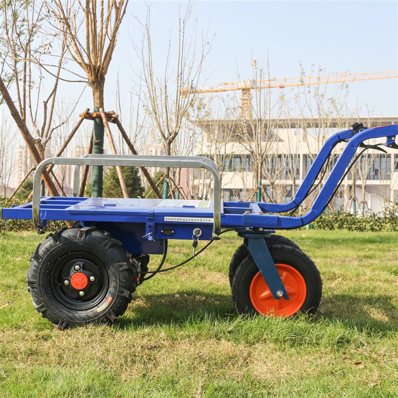 电动鸡公车果园爬坡农用四轮手推车家用养殖种植工地搬运小推粪车