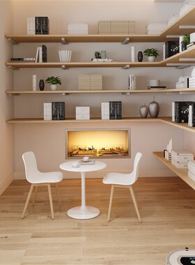 墙壁墙面实木一字隔板墙上置物架厨房木板壁挂挂墙U书架分层板定