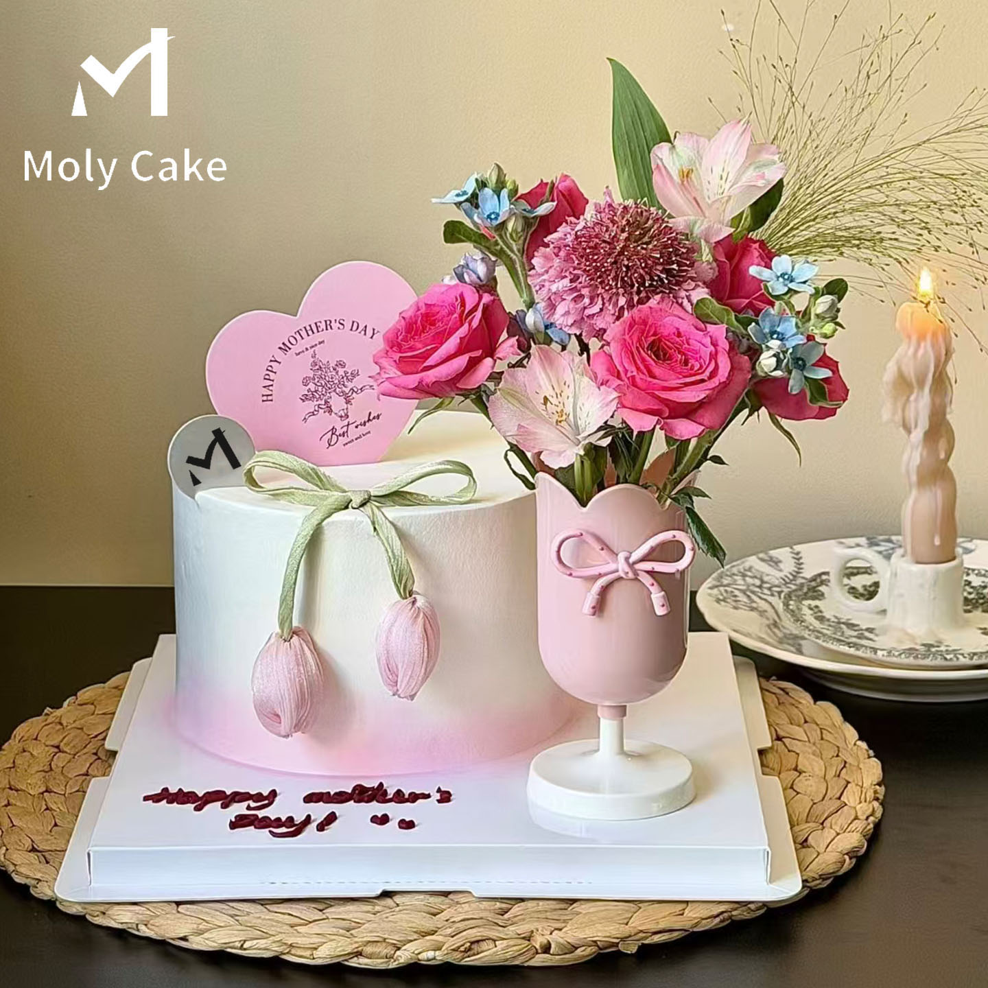 母亲节特惠北京天津上海创意鲜花生日蛋糕纸杯子蛋糕送妈妈女士