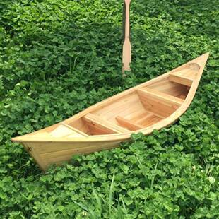 木船F95TST6T观光船装饰欧渔船模型式摆件景观摄影道具两头尖手工