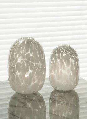 白色透6546明玻璃瓶摆花件大花号花圆形窄口鲜插花器简约装饰品