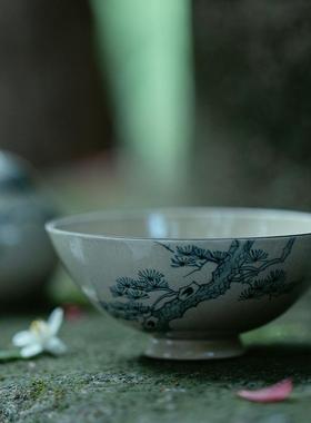 梵汝日式陶瓷釉下彩主人杯盖碗茶手WSN绘碗松风功宫杯夫茶具品茗