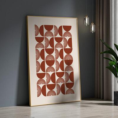 现代轻奢挂客厅玄关装饰画红褐色象沙发背TM-65470景抽墙大幅轻画